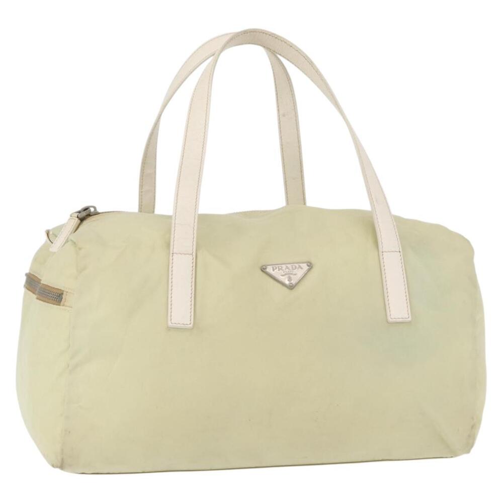 PRADA Hand Bag Nylon Ivory Silver Auth 164232 - Picture 1 of 16
